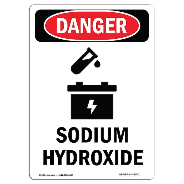Safety Sign, OSHA Danger, 5" Height, Portrait, D-35-V-2041-10PK